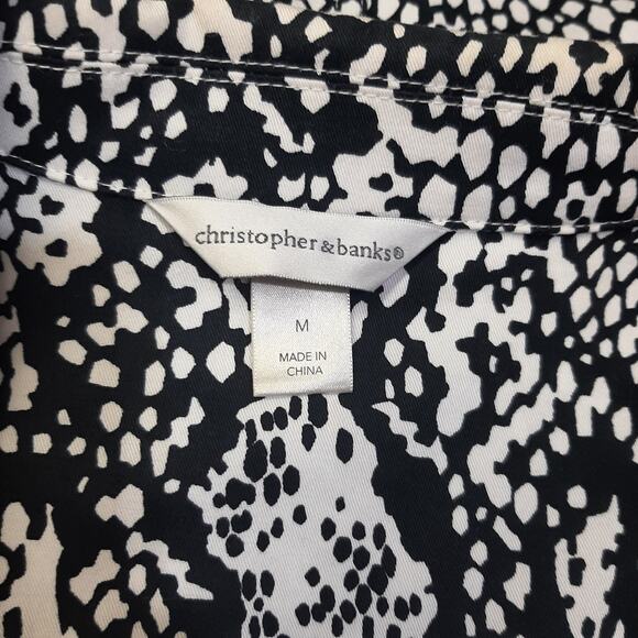 Christopher & Banks Black & White Design Blazer Jacket l Size: M - Picture 7 of 9